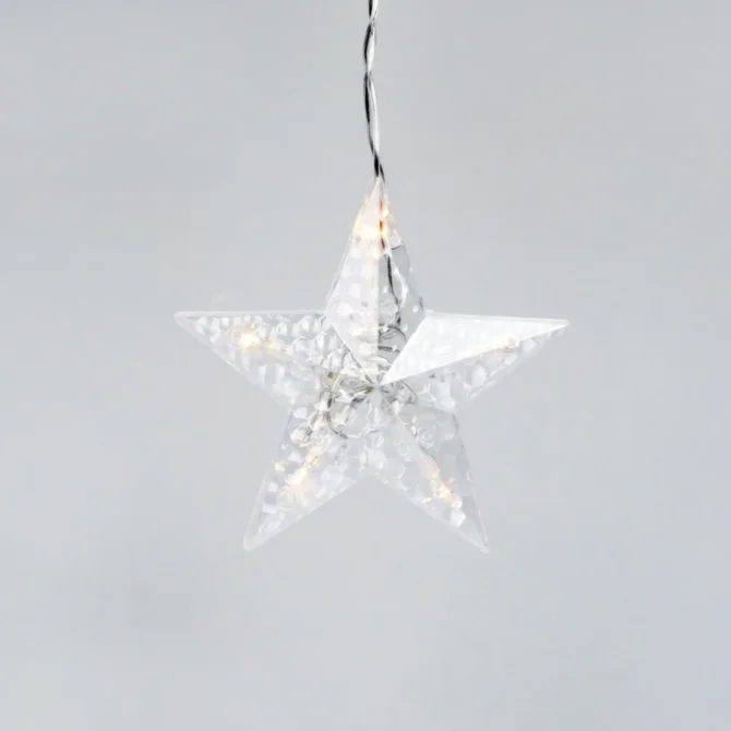 Mainstays 144-Count Indoor Battery Operated Warm White LED Curtain Lights with Stars and Moons - Image 2